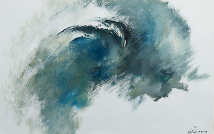 Peinture du poème psychanalytique de Berlende Lamblin : "La Vague"